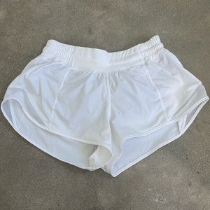 White Lululemon Hotty Hot Shorts